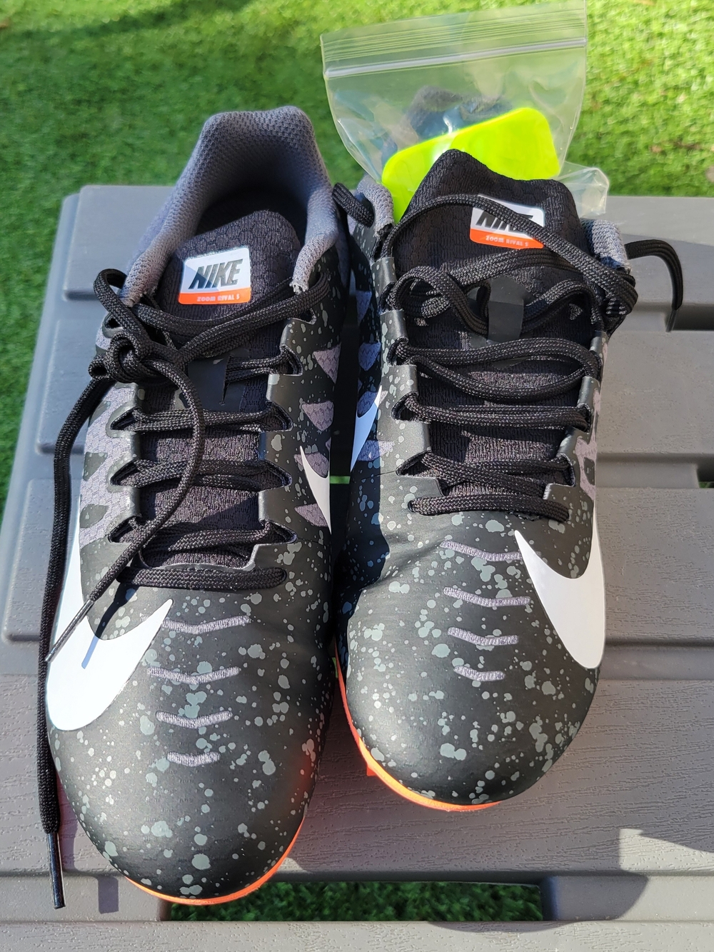 Nike Zoom Rival S 9 Track Sprint Spikes Black/Gray/Orange US 9 907565-008 NWOT